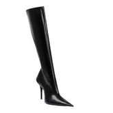 Leather High Heel Knee High Boots